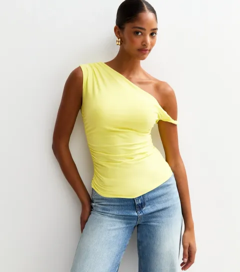 Yellow Twisted Off The Shoulder Top