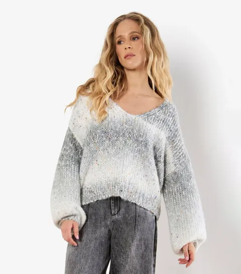 Grey Tinsel & Fleck Jumper