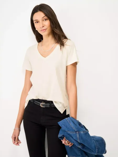 Crew Clothing Perfect V-Neck Slub T-Shirt
