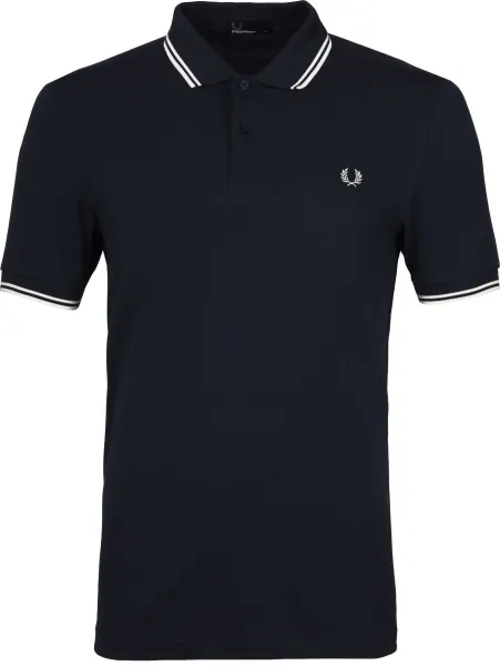 Fred Perry Polo Shirt Navy White Dark Blue Blue maat L