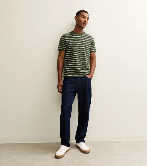 Green Regular Striped Crew Neck T-Shirt