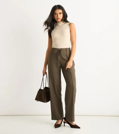 Dark Grey Elasticated Tailored Trousers