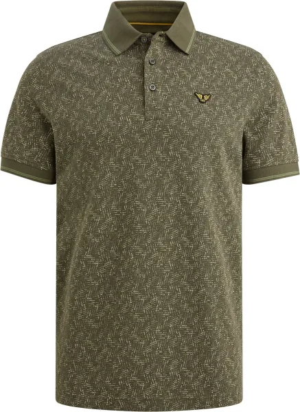 PME Legend Polo Shirt Piqué Print Green Dark Green maat 3XL