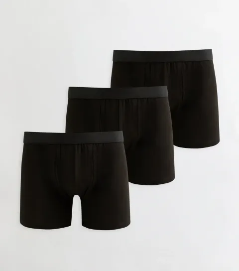 Pack Of 3 Black Boxers