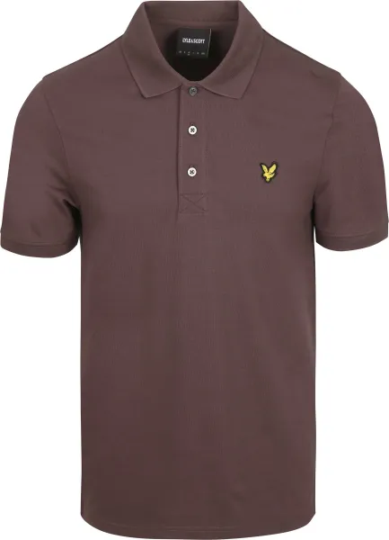 Lyle and Scott Polo Plain Espresso Brown maat L