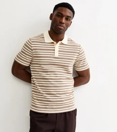 Cream Regular Striped Polo Shirt
