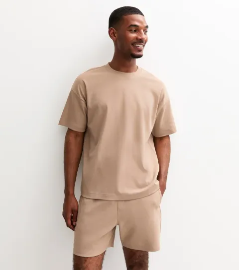 Tan Relaxed Heavyweight Crew Neck T-Shirt