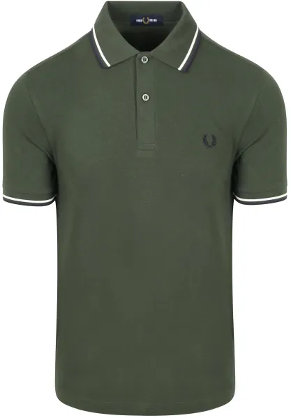 Fred Perry Polo Twin Tipped M3600 Dark 53A Green Dark Green maat L