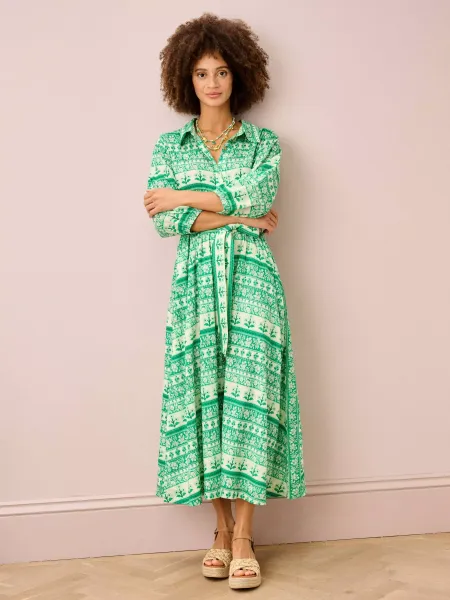 Brora Folk Stripe Shirt Maxi Dress