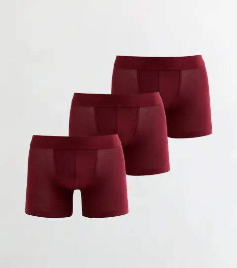 Pack Of 3 Burgundy Boxers