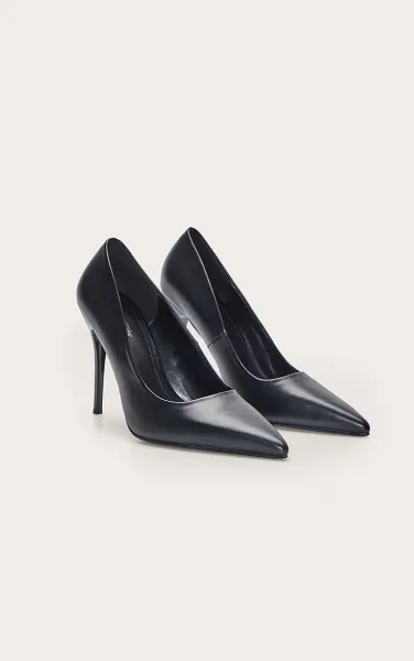 Black PU Court Shoe
