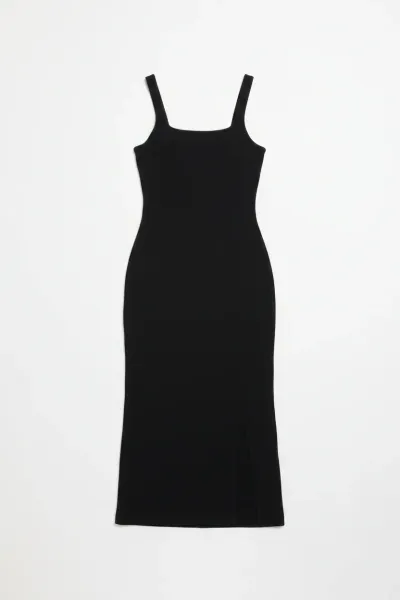 Spiritual Gangster Valerie Black Twist Back Midi Dress