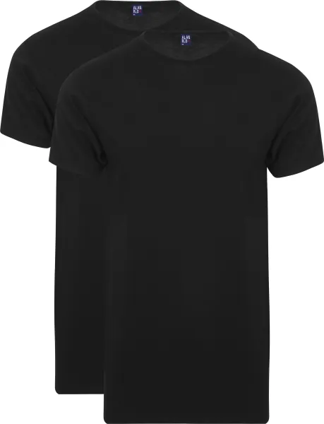 Alan Red Extra Long T-Shirts Derby (2-Pack) Black maat L