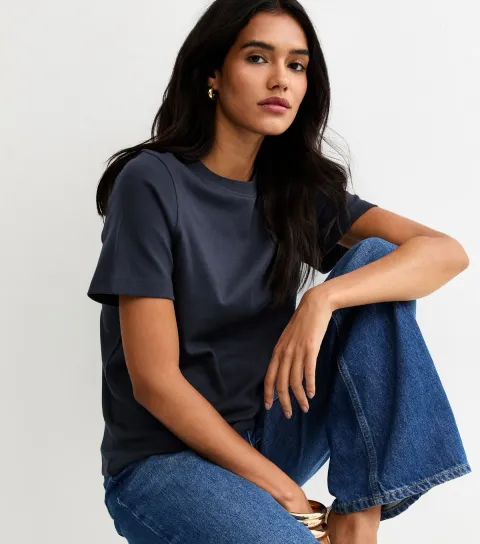 Premium Navy Heavyweight Cotton T-Shirt