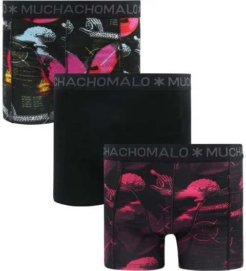 Muchachomalo Boxershorts 3-Pack Binary Black maat L