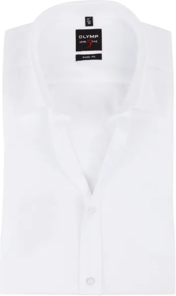 OLYMP Level 5 Body Fit Short Sleeve Shirt White size 36