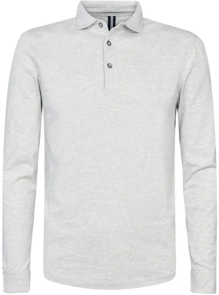 Profuomo Longsleeve Polo Gray Melange Grey maat L