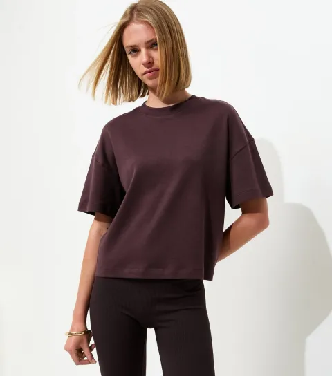 Premium Dark Brown Heavyweight Cotton Boxy Fit T-Shirt