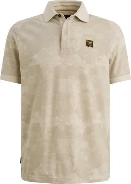 PME Legend Polo Shirt Piqué Print Beige maat 3XL