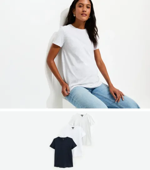 Maternity Pack of 3 Grey Crew Neck T-Shirts