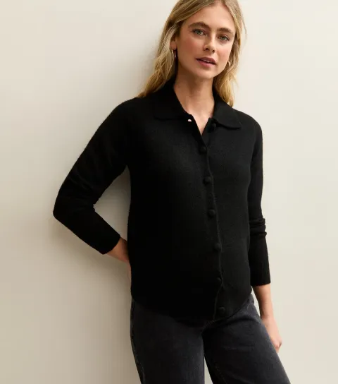 Maternity Black Midweight Knit Cardigan