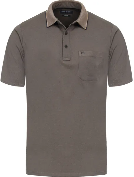 CASAMODA Polo Shirt Stretch Melange Taupe maat 3XL