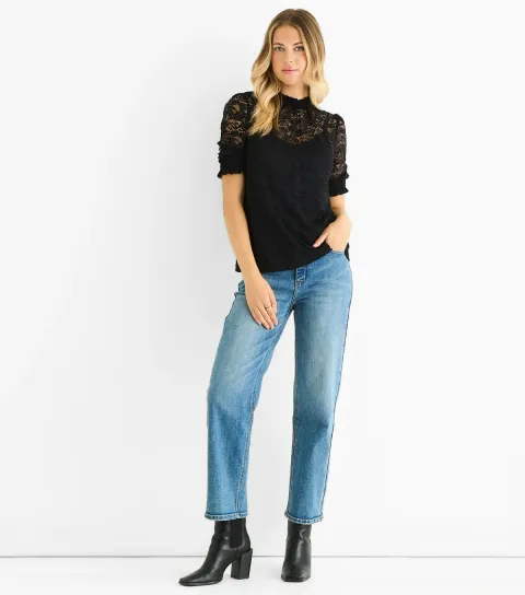 High Neck Lace Blouse