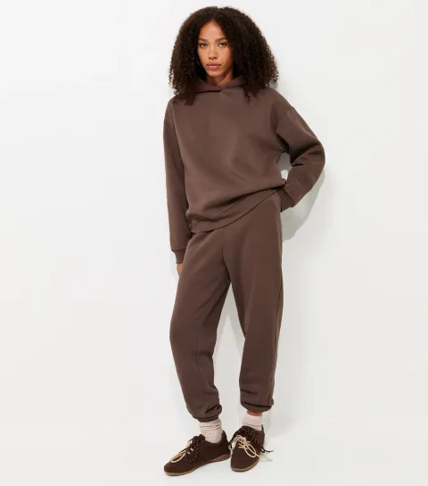Dark Brown Cotton Rich Cuffed Joggers