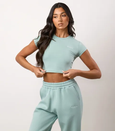 Light Green 365 Cropped Jersey T-Shirt