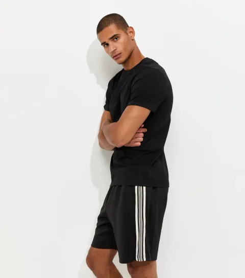 Black Track Sweatshirt Shorts