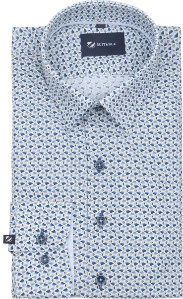Suitable Shirt Dia Mosa Multicolour Blue size 38