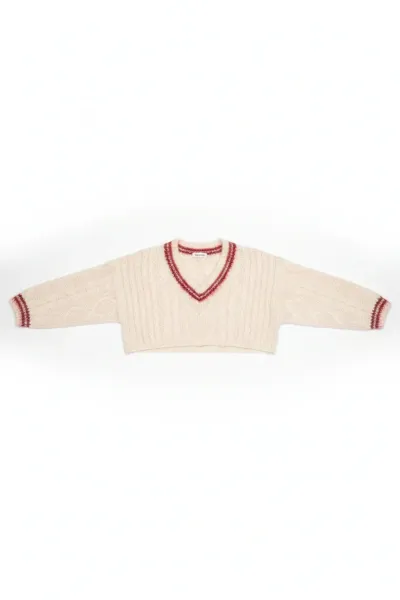 The Ragged Priest Load Varsity Crop Cable Knit Jumper