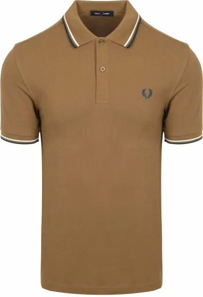 Fred Perry Polo Twin Tipped M3600 Z60 Brown maat L