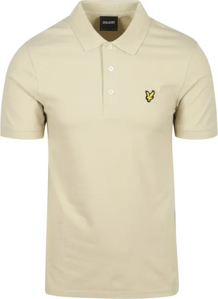 Lyle & Scott Polo Plain Grey Taupe Beige maat M