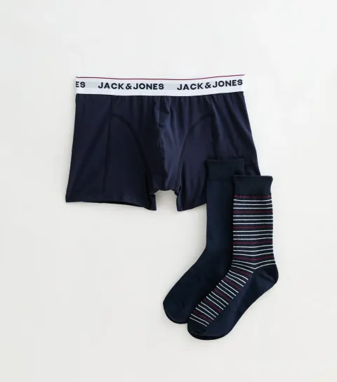 Navy Boxers and Socks Gift Set