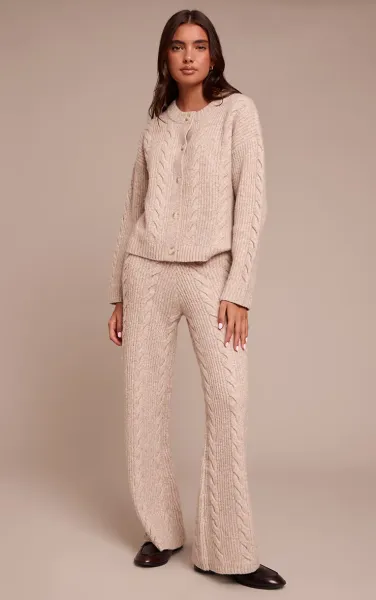 Stone Cable Knit Trousers