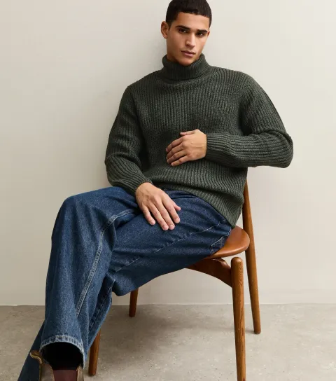 Dark Green Roll Neck Jumper