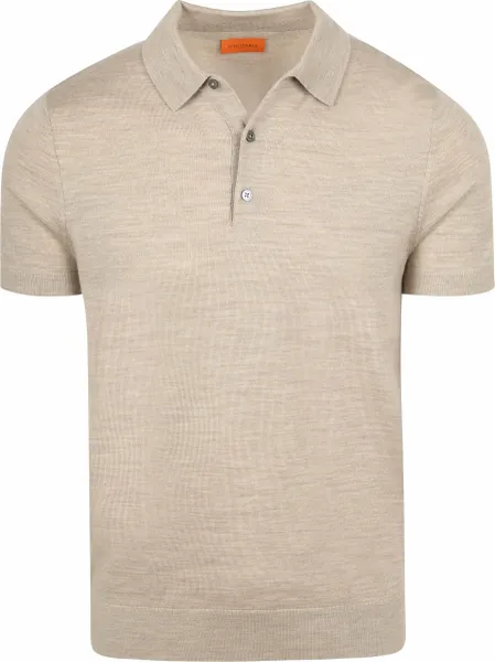 Suitable Polo Shirt Rishi Merino Wool Beige maat L