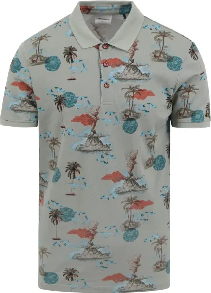 No Excess Polo Shirt Print Multicolour Green maat L