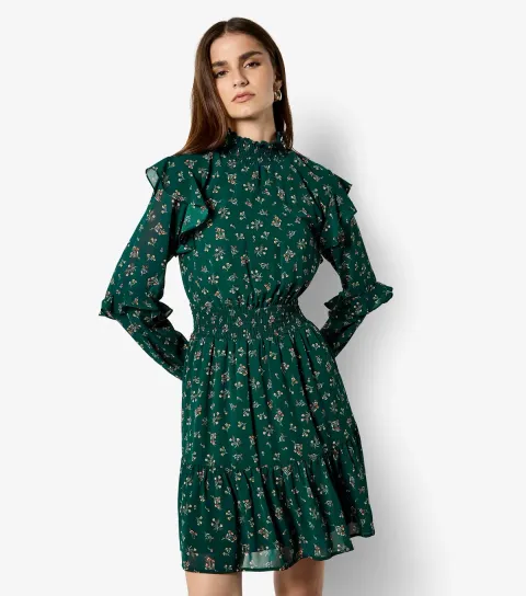 Spaced Vintage Ditsy Floral Mini Dress