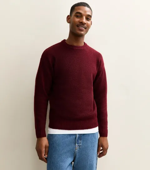 Dark Red Regular Crew Neck Jumper