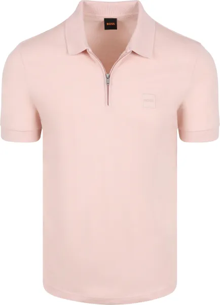 BOSS Passerzip Half Zip Polo Shirt Pink maat L