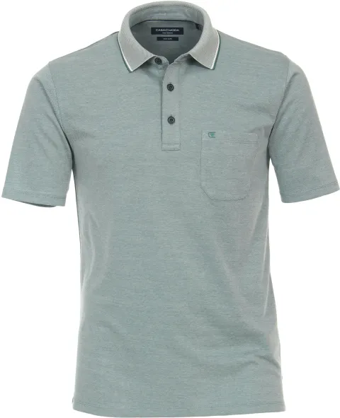 CASAMODA Polo Shirt Stretch Melange Light Green maat L