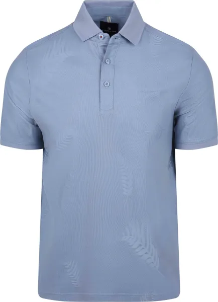 State of Art Polo Shirt Leaf Piqué Light Light blue Blue maat 3XL
