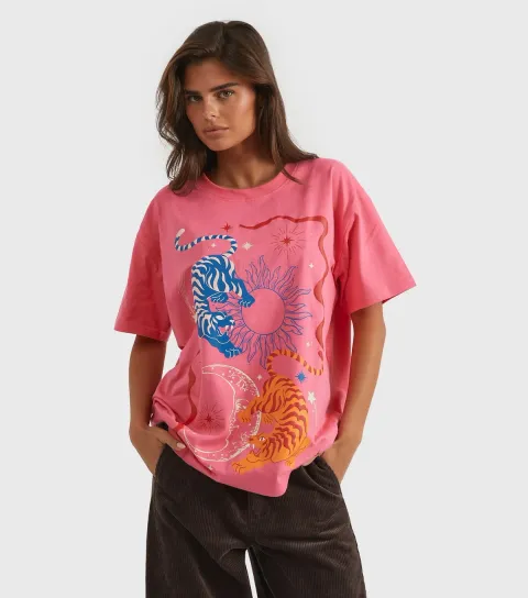 Dark Pink Lucky Tiger T-Shirt