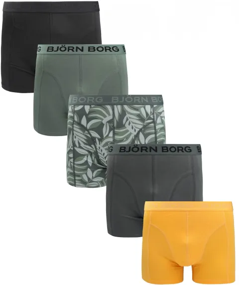 Bjorn Borg Boxers Cotton Stretch 5-Pack Multicolour Black Green Yellow maat L