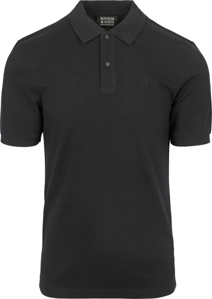 Scotch And Soda Core Piqué Polo Shirt Black maat L