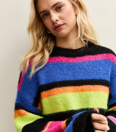 Indigo Striped Crew Neck Jumper