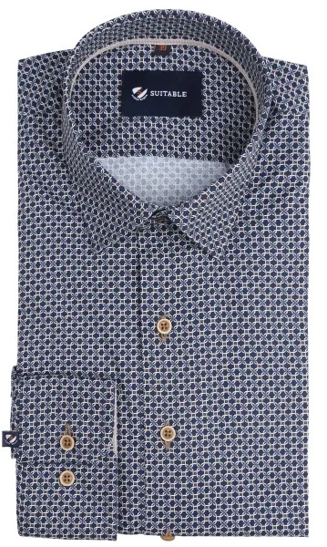 Suitable Shirt Print Dark Blue Dark Blue size 39