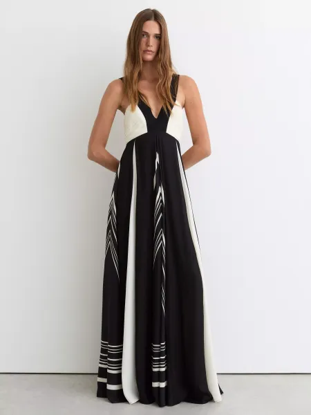 Reiss Tallie Colour Block Maxi Dress